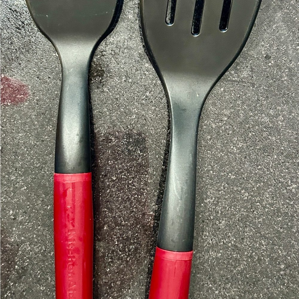 KitchenAid Black and Red Cooking Utensils